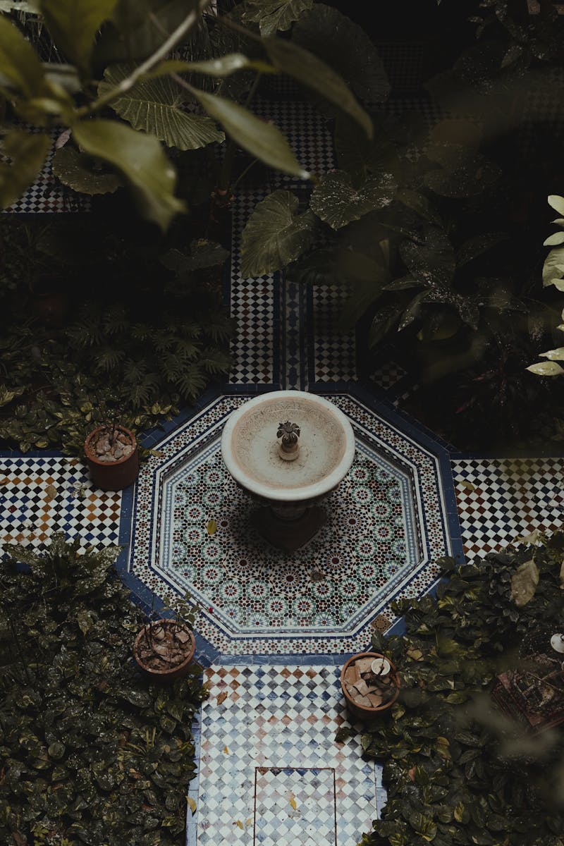 Marrakech in April: Weather, Crowds & What to Do (2026) 3 Moroccan garden with fountain in spring