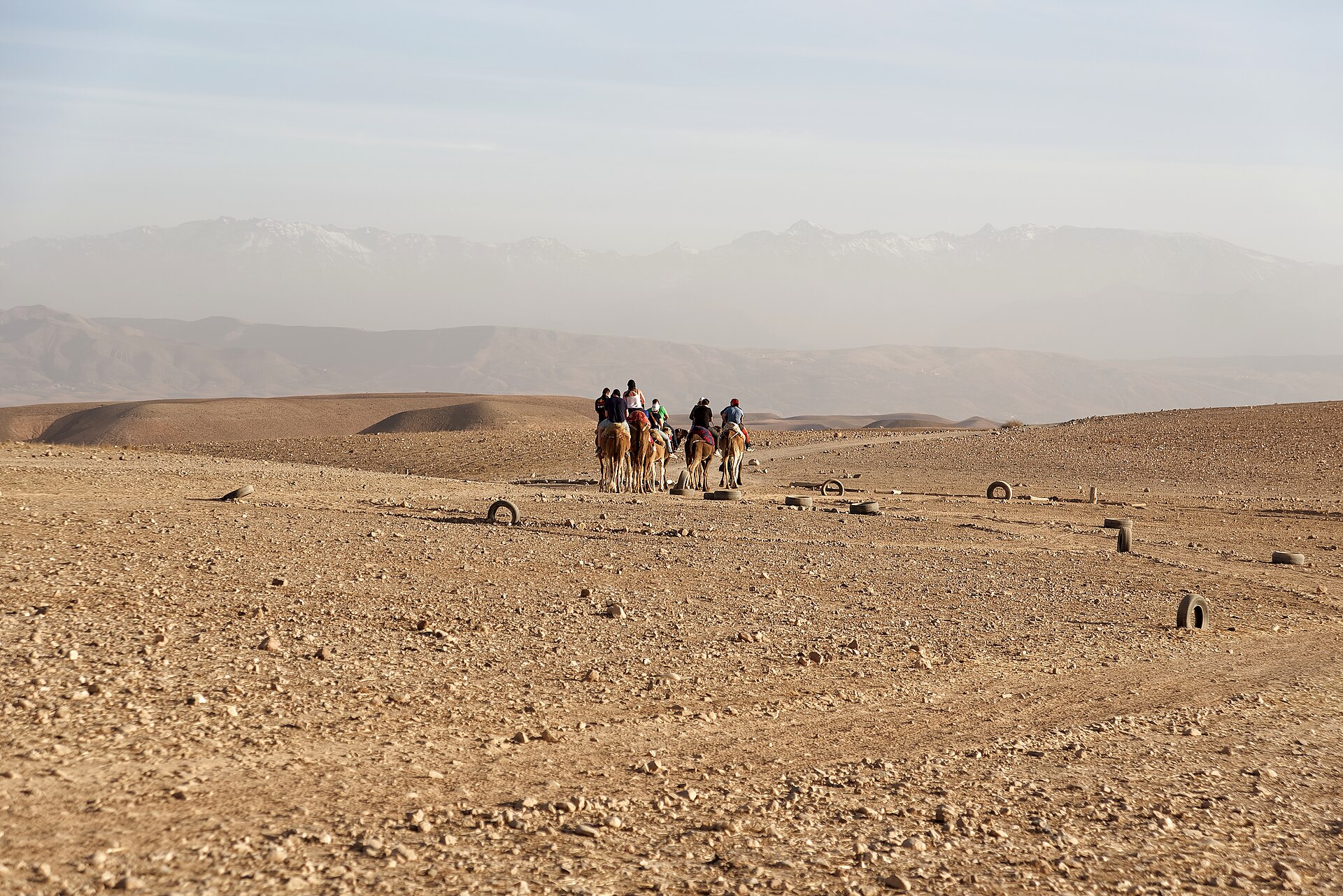 The rocky Agafay desert in Morocco, photographed in January 2025